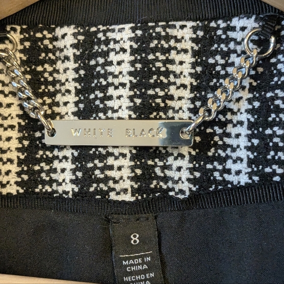 🖤 White House Black Market Plaid Tweed Double Breasted Blazer Jacket - Size 8 - Picture 6 of 10